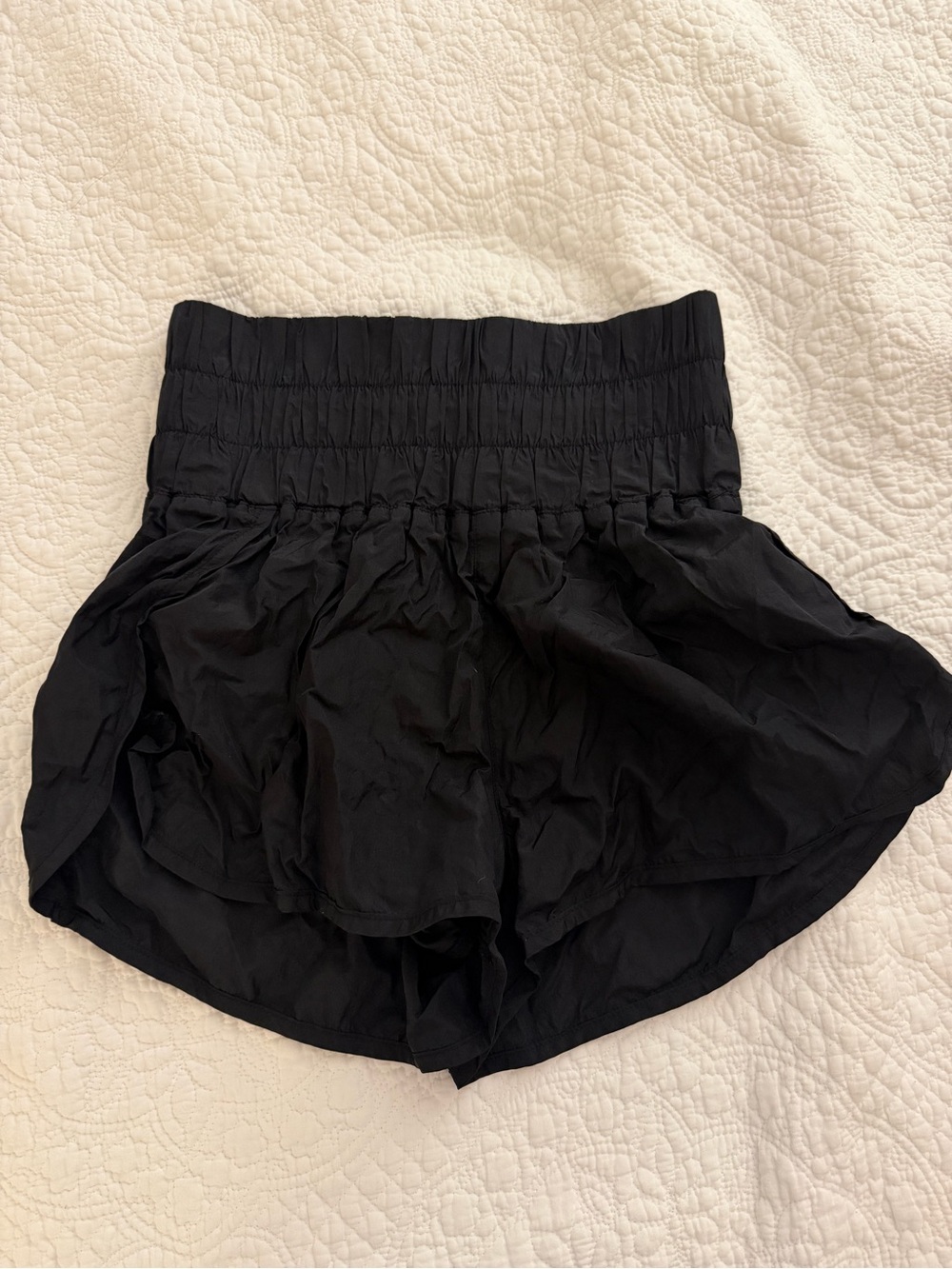 FP Movement by Free People Black Smocked Waist Athletic Shorts